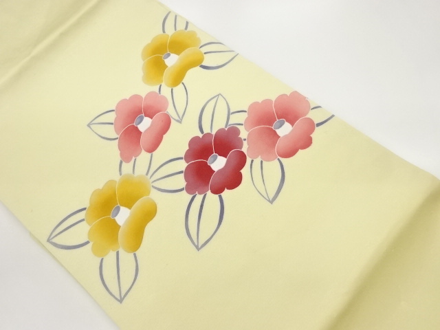 椿模様名古屋帯